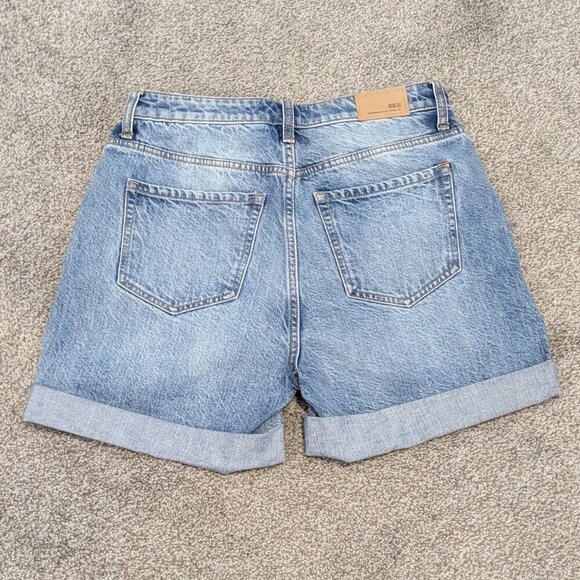BKE Blue Distressed Denim Mid-Rise Cut-Off Cuffed Jean Shorts; Size 26 - Picture 2 of 4